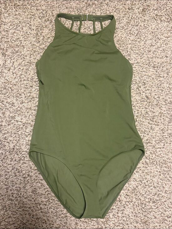 Unbranded Other - Olive green High Neck One Piece Swimsuit Bathing Suit Woman's Size Large Strappy